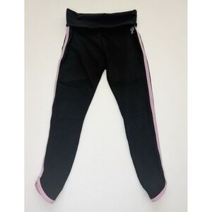 PINK fold over Victoria's Secret Women's Black Yoga Leggings S Stretch Logo